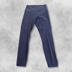 Lululemon Length Leggings Four-Way Stretch Sweat-Wicking Fabric Navy Blue W US 6